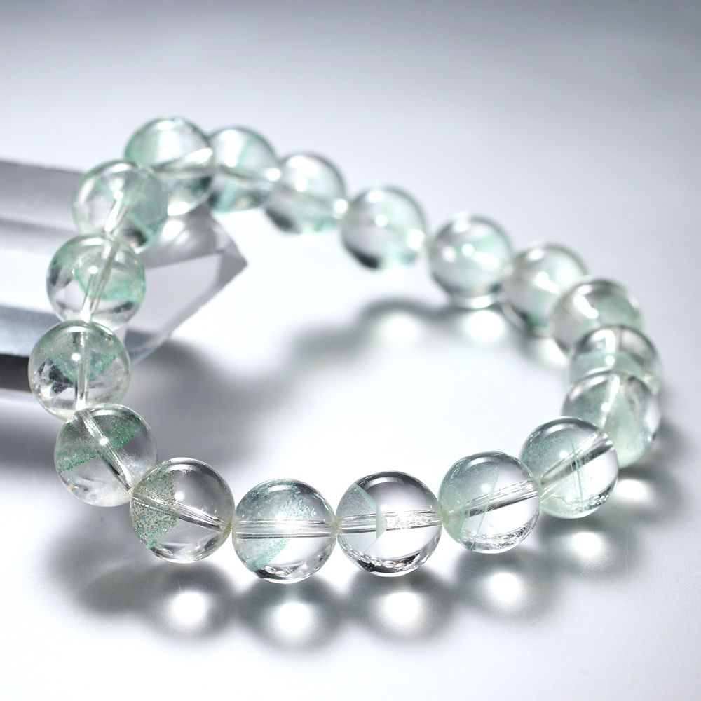高品質+]マダガスカル産グリーンファントムクォーツブレスレット（約