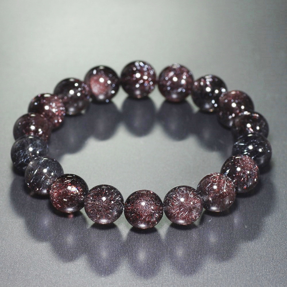 最高品質]花火ブラックスーパーセブンブレスレット（約11mm玉） - 埼玉