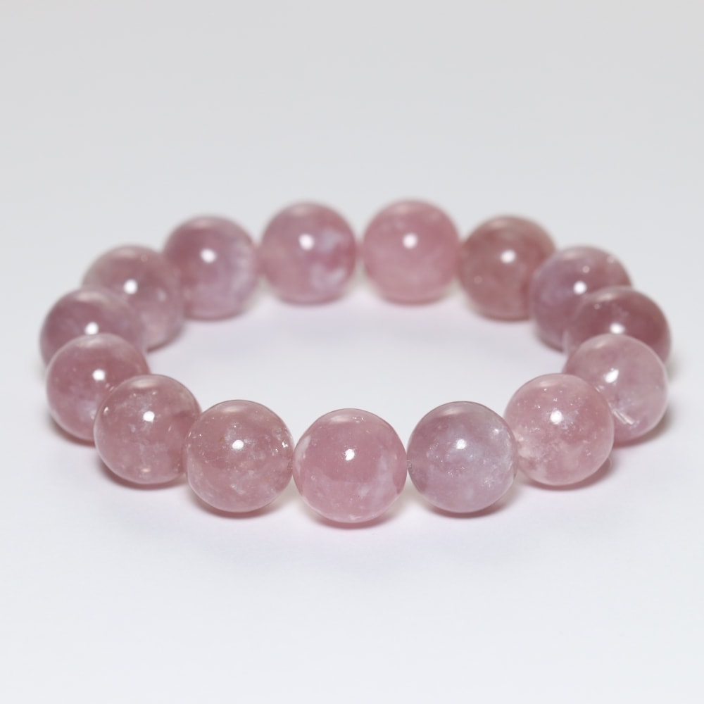 高品質]ピンクマイカブレスレット（約15mm玉） - 埼玉県吉川市の天然石