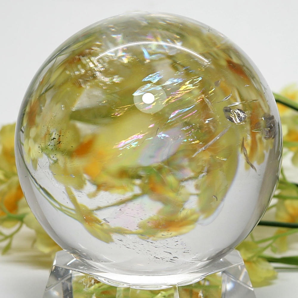 トップクォリティ]ブラジル産レインボー水晶玉/アイリスクォーツ