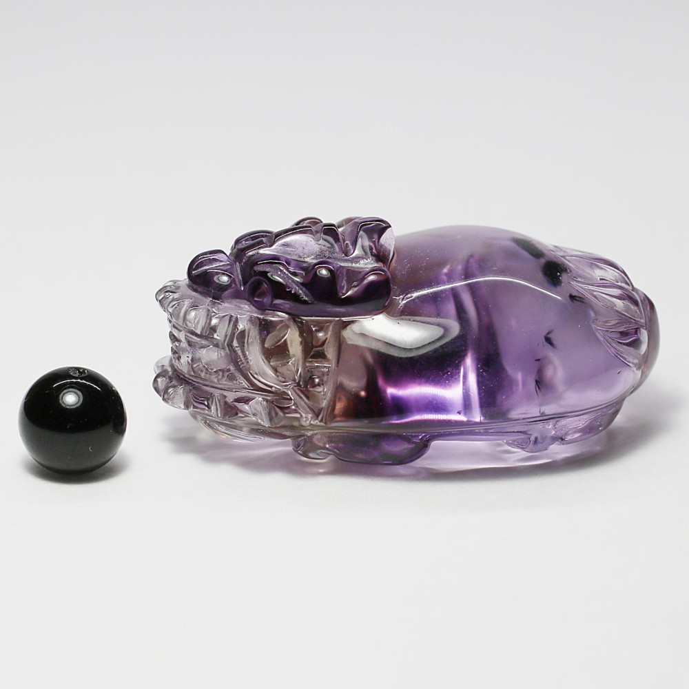 トップクォリティ]ロマネサイトインアメジスト彫刻/アメトリン（龍亀