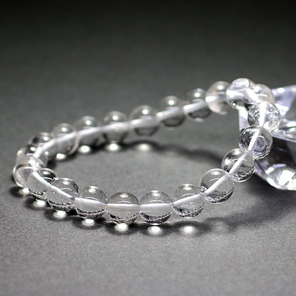 ガネッシュヒマール産]ヒマラヤ水晶ブレスレット（約9mm/手磨き・高