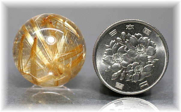 高品質]ゴールドルチルクォーツ丸玉/スフィア - 埼玉県吉川市の天然石