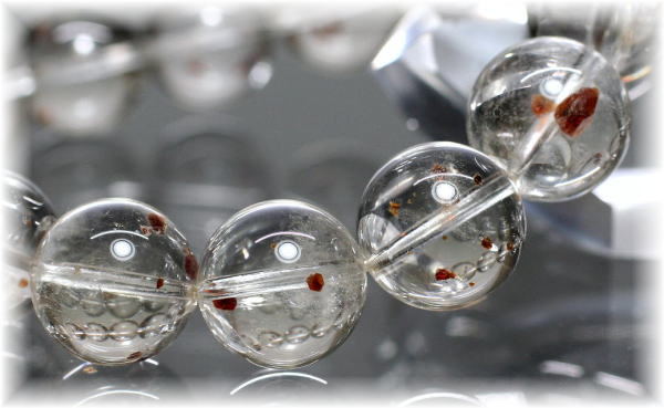 高品質]ガーネットインクォーツブレスレット（約14mm玉） - 埼玉県吉川