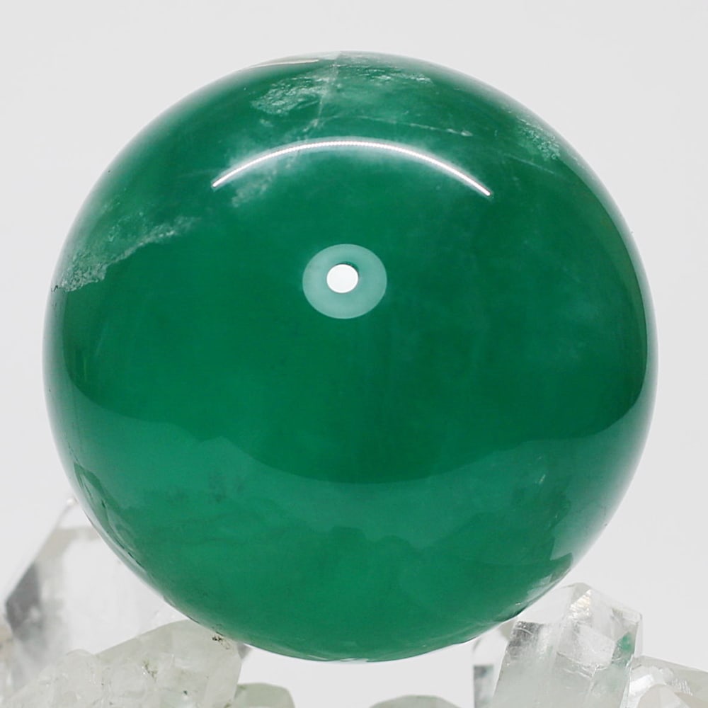 高品質]グリーンフローライト丸玉/蛍石スフィア（球体直径52.9mm