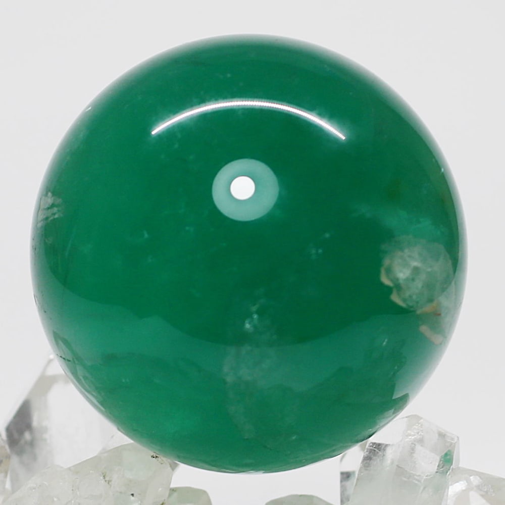高品質]グリーンフローライト丸玉/蛍石スフィア（球体直径52.9mm
