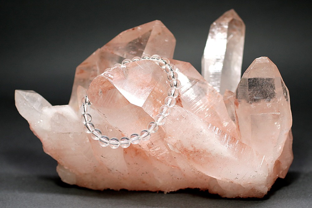 特別価格/インド/マニカラン産]ヒマラヤ水晶クラスター/原石（ピンク