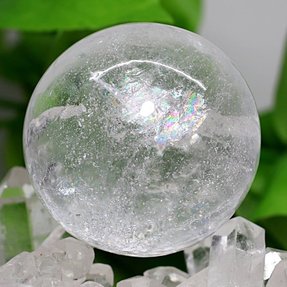 インド/マニハール産ヒマラヤ水晶丸玉/水入りスフィア（直径46.2-47.2
