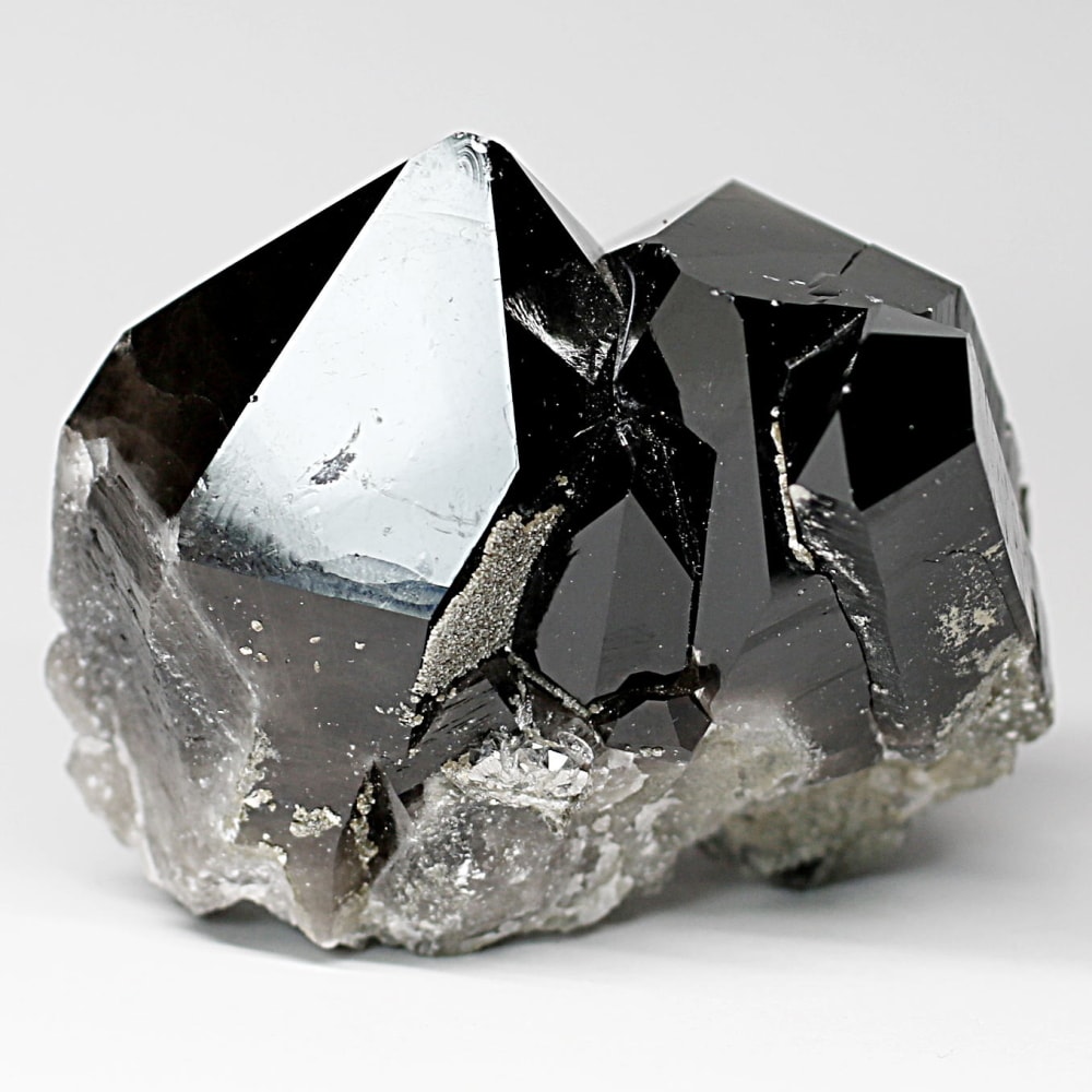 山東省産]天然モリオン原石（黒水晶クラスター） - 埼玉県吉川市の