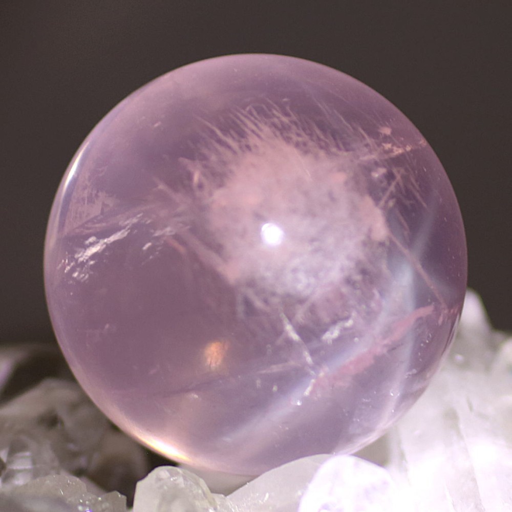 マダガスカル産]スターローズクォーツ丸玉/スフィア（直径34.9mm