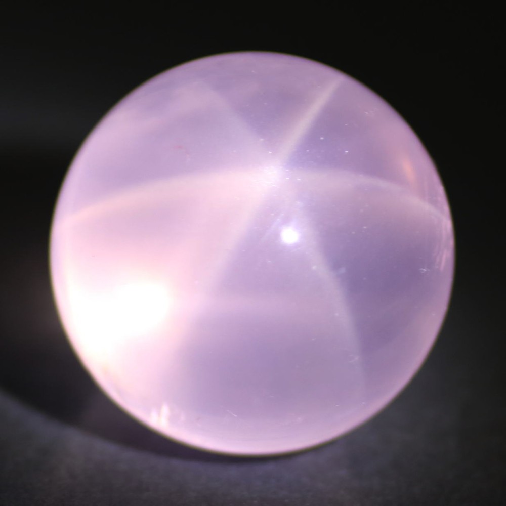 高品質]マダガスカル産スターローズクォーツ丸玉/スフィア（直径30.7mm