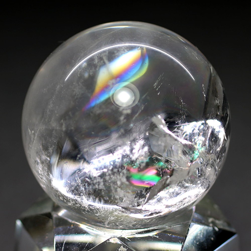 高品質・ブラジル産]レインボー水晶丸玉/アイリスクォーツスフィア