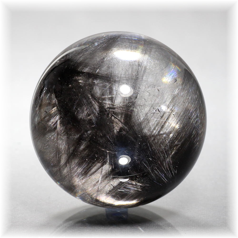 ブラックプラチナルチルクォーツ丸玉/スフィア - 埼玉県吉川市の天然石