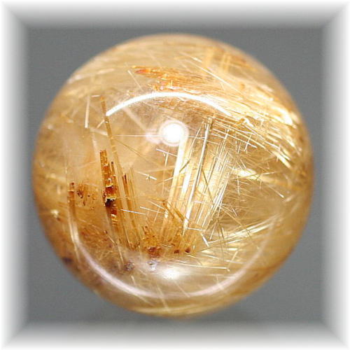 ブラジル産]ゴールドルチルクォーツ丸玉/スフィア - 埼玉県吉川市の