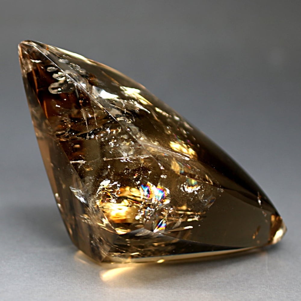 マダガスカル産]レインボー水晶フリーフォーム/アイリスクォーツ磨き