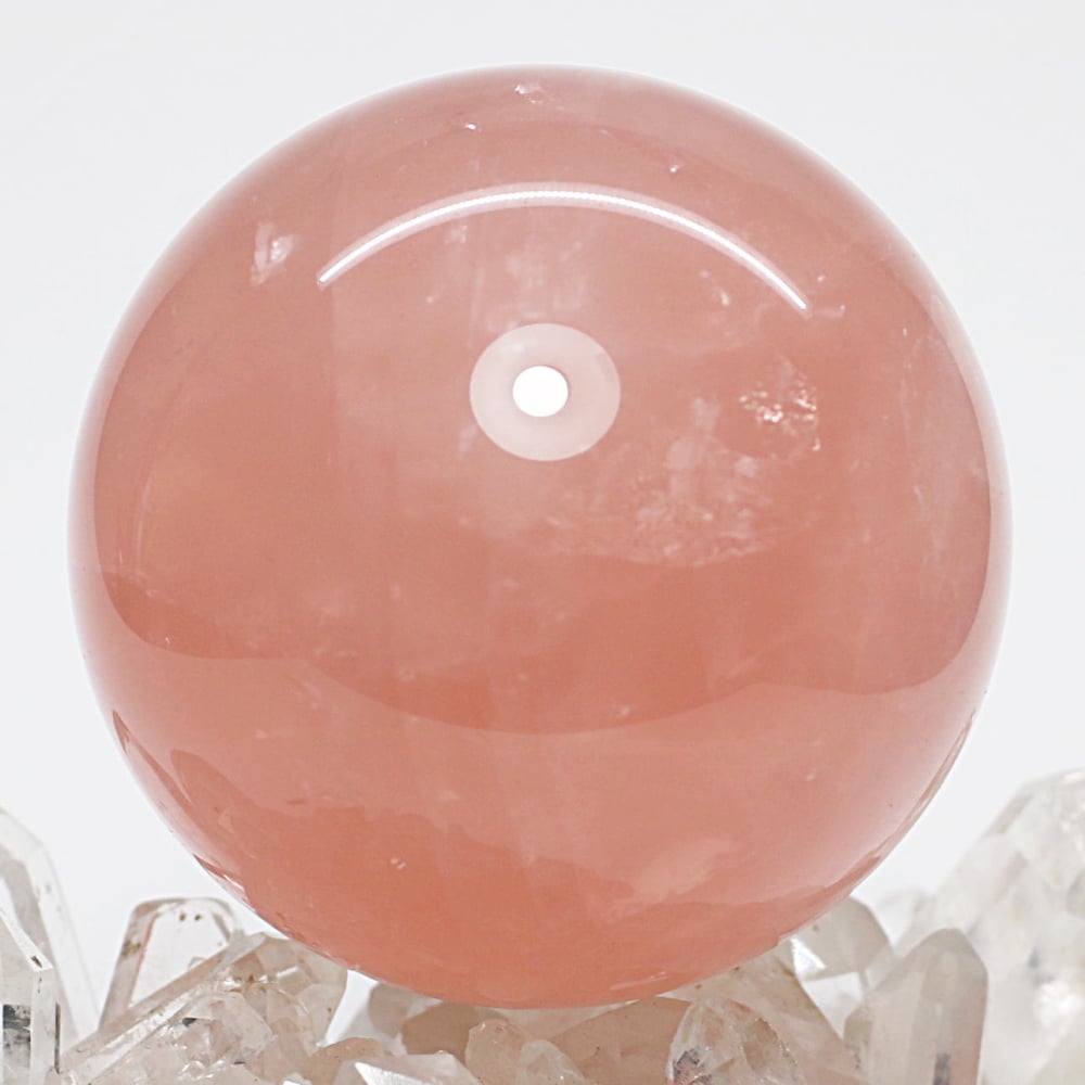 高品質]ブラジル産ローズクォーツ丸玉/大玉スフィア（球体直径67.4mm