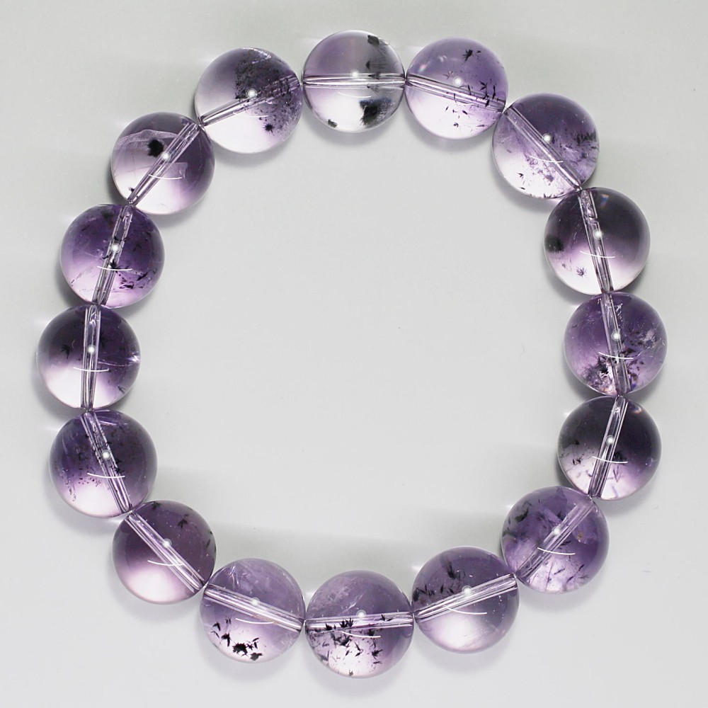 トップクォリティ]ロマネサイトインアメジストブレスレット（約13mm玉