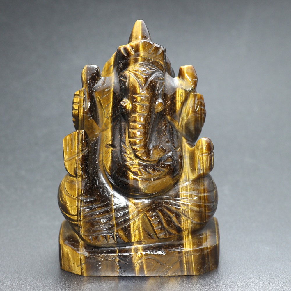 タイガーアイガネーシャ像（高さ約7cm） - 埼玉県吉川市の天然石専門店