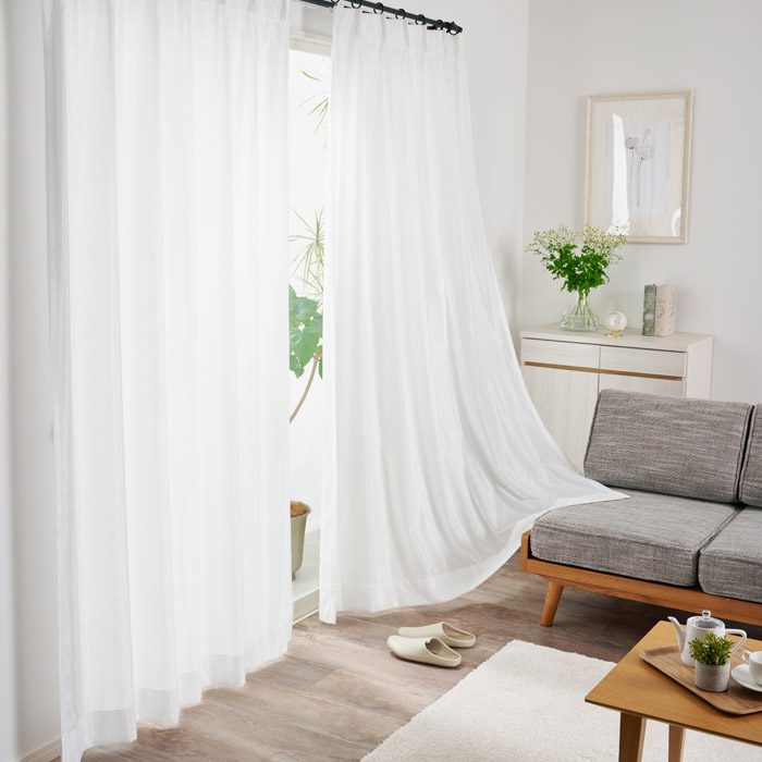 防炎機能も付いた遮像・採光ボイルレース セイニ（L-1295）｜カーテン