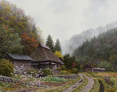 一枚の繪 －～郷愁の茅葺き民家を描く～金子東日和 油絵展