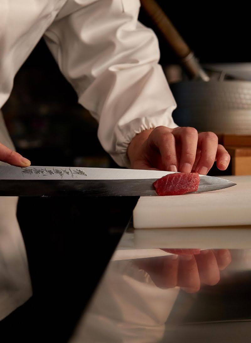 煌 V金10号 鏡面仕上 漆塗り錫ちらし柄 切付柳刃包丁 – 堺一文字光秀