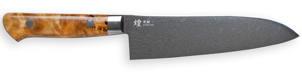 煌 -双鋼- コアレス 三徳包丁 琥炎（こえん） – 堺一文字光秀