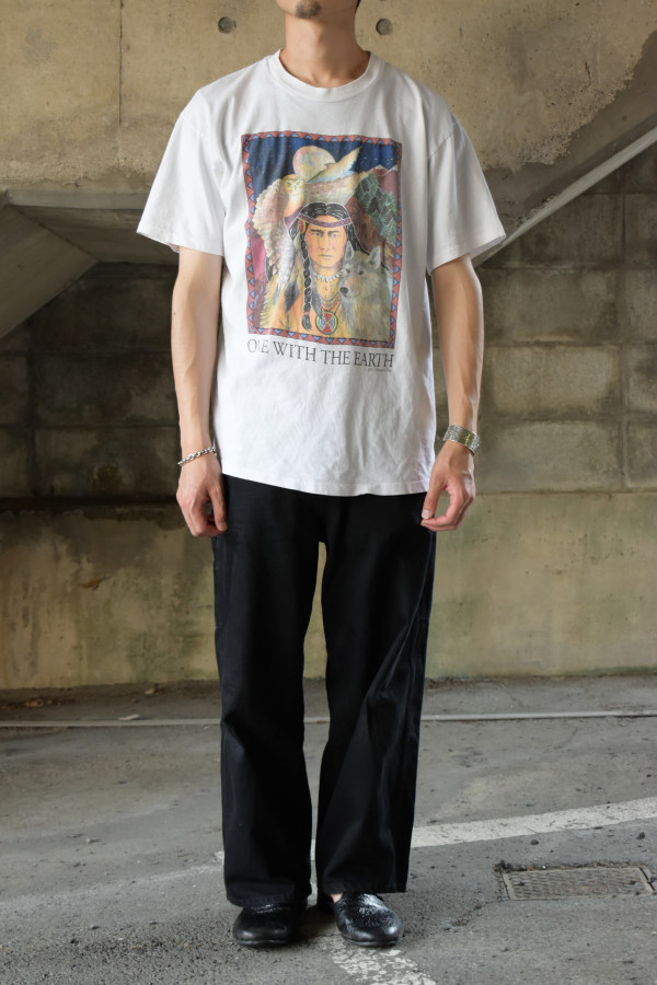 90's anvil S/S print tee -made in USA-
