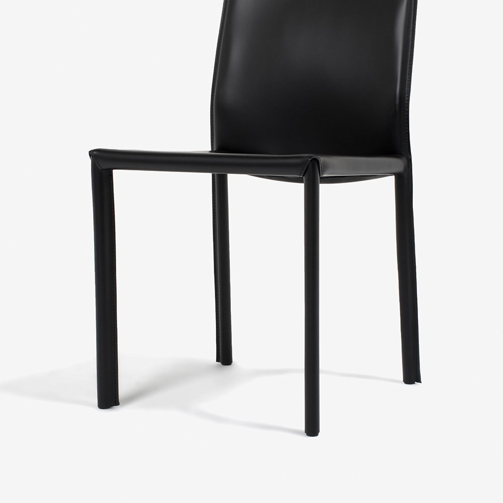 erba（エルバイタリア）ダイニングチェア「マントヴァ」革#02ブラック