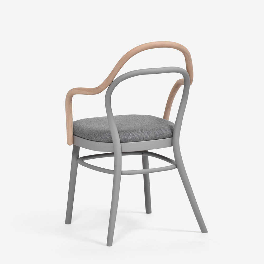 秋田木工 ダイニングチェア「magekko(まげっこ) 」ブナ材 錫色 布#NC