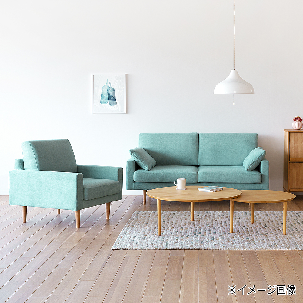 ソファ 2.5人掛け「レオ」幅165cm #5ライトブルー色 脚部全2色