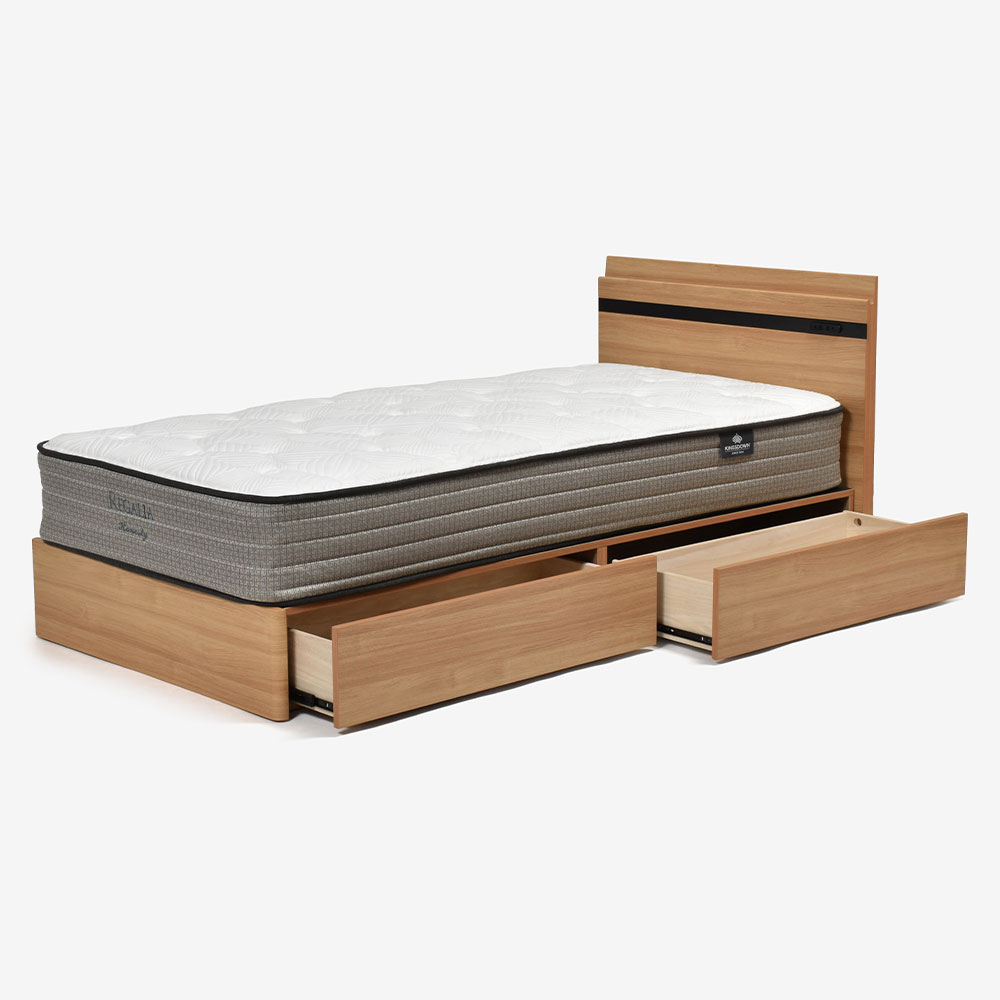 ベッドフレーム「フォッセDR」引出し付きタイプ 全2色（ナチュラルNA色