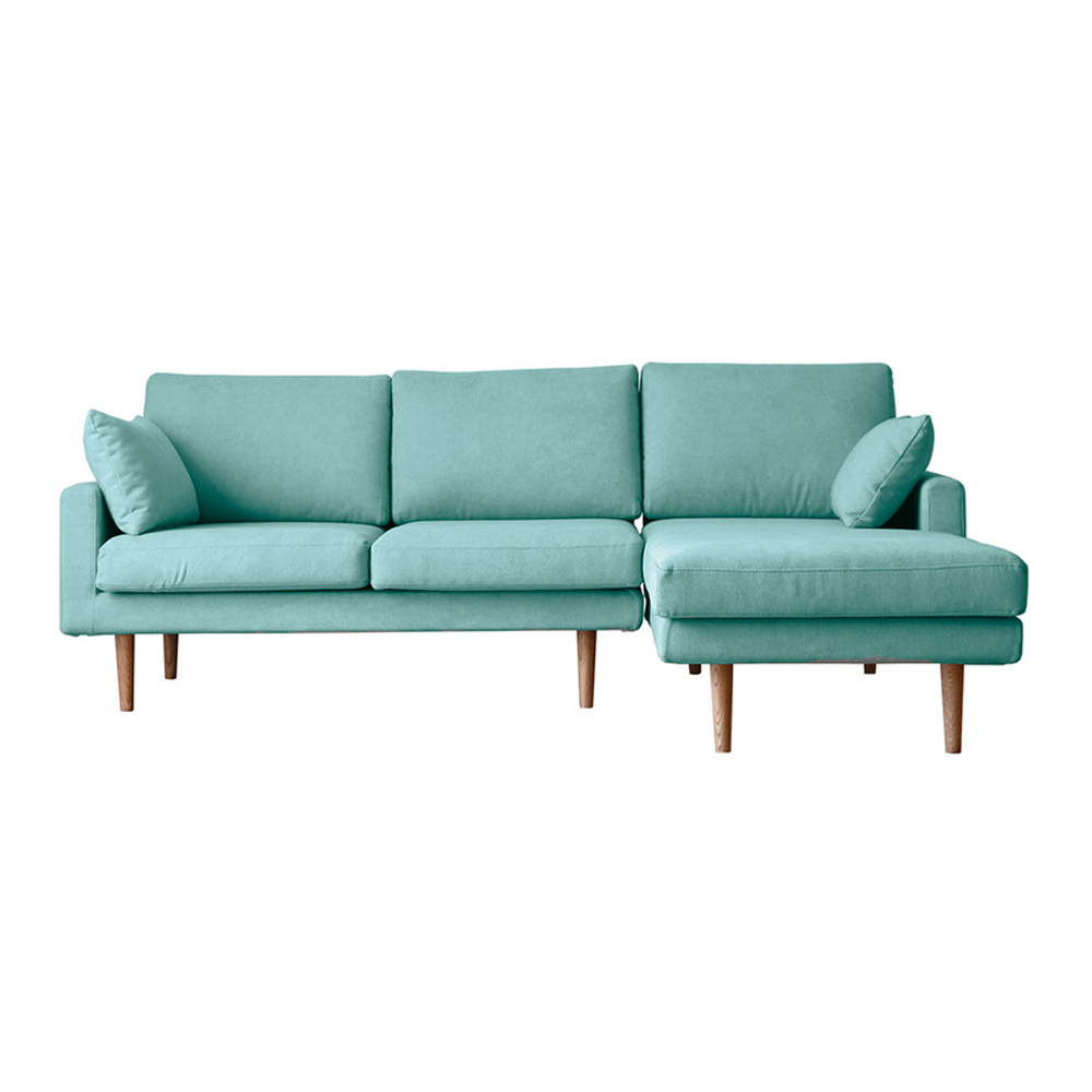 ソファ 2.5人掛け「レオ」幅165cm #5ライトブルー色 脚部全2色