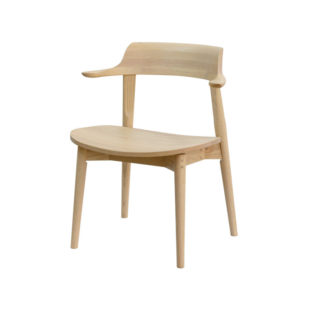 浜本工芸 ダイニングチェア（肘付き）「DA-8258」オーク材カフェ色