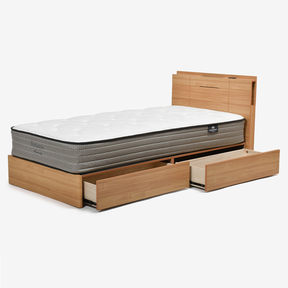 ベッドフレーム「リーブルDR」引出し付きタイプ 全2色（ナチュラルNA色