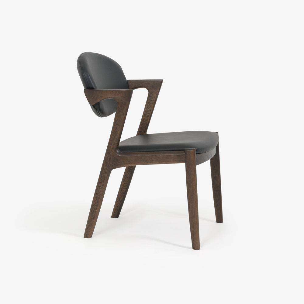 浜本工芸 ダイニングチェア（肘付き）「DA-8208」オーク材カフェ色