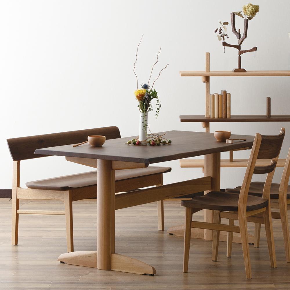 背付ベンチ「Sign（サイン）BC-K282」ウォールナット材/オーク材 全2