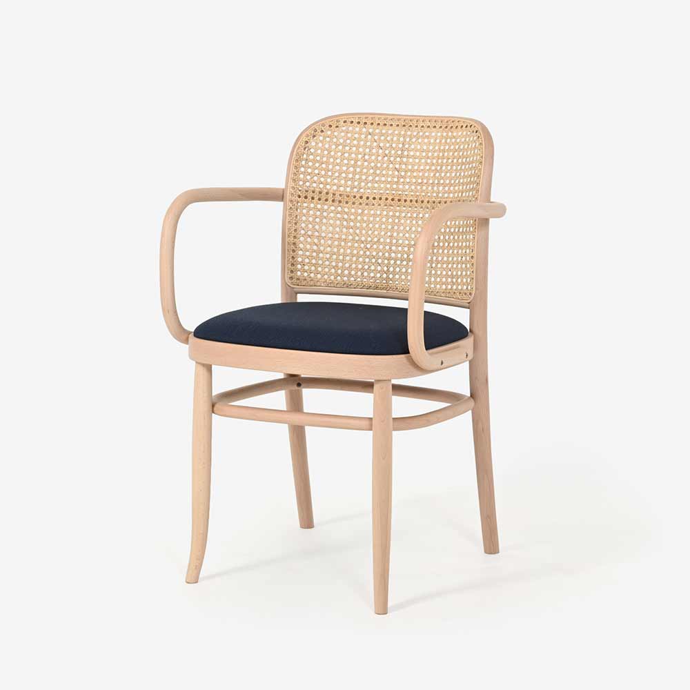 秋田木工 ダイニングチェア「712-RU」ブナ材 白木塗装 張地 布