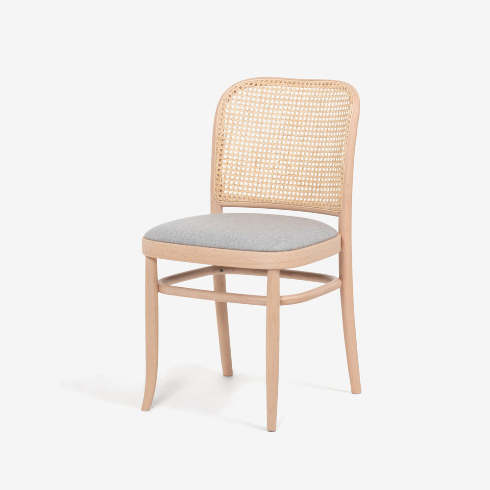 秋田木工 ダイニングチェア「No.0808」ナラ材 白木塗装 PVCIV2