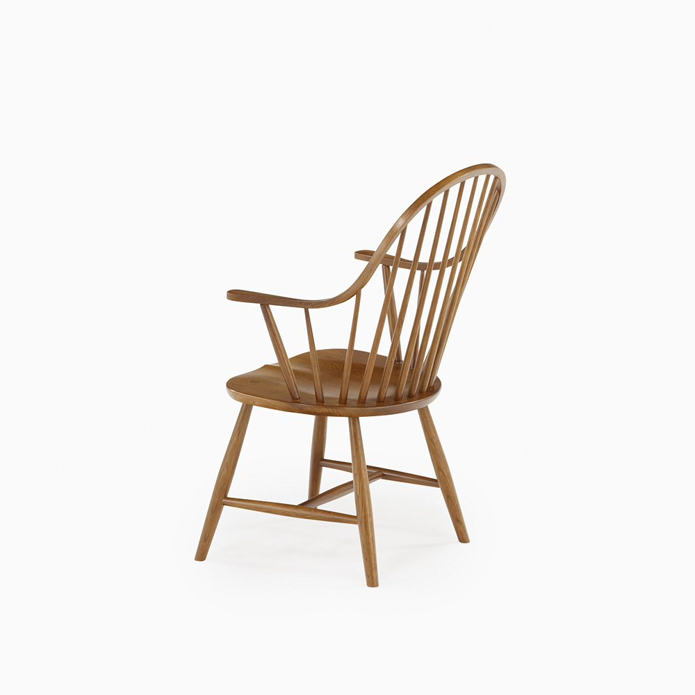 秋田木工 ダイニングチェア（アーム付き）「ベバン」ナラ材 BF色