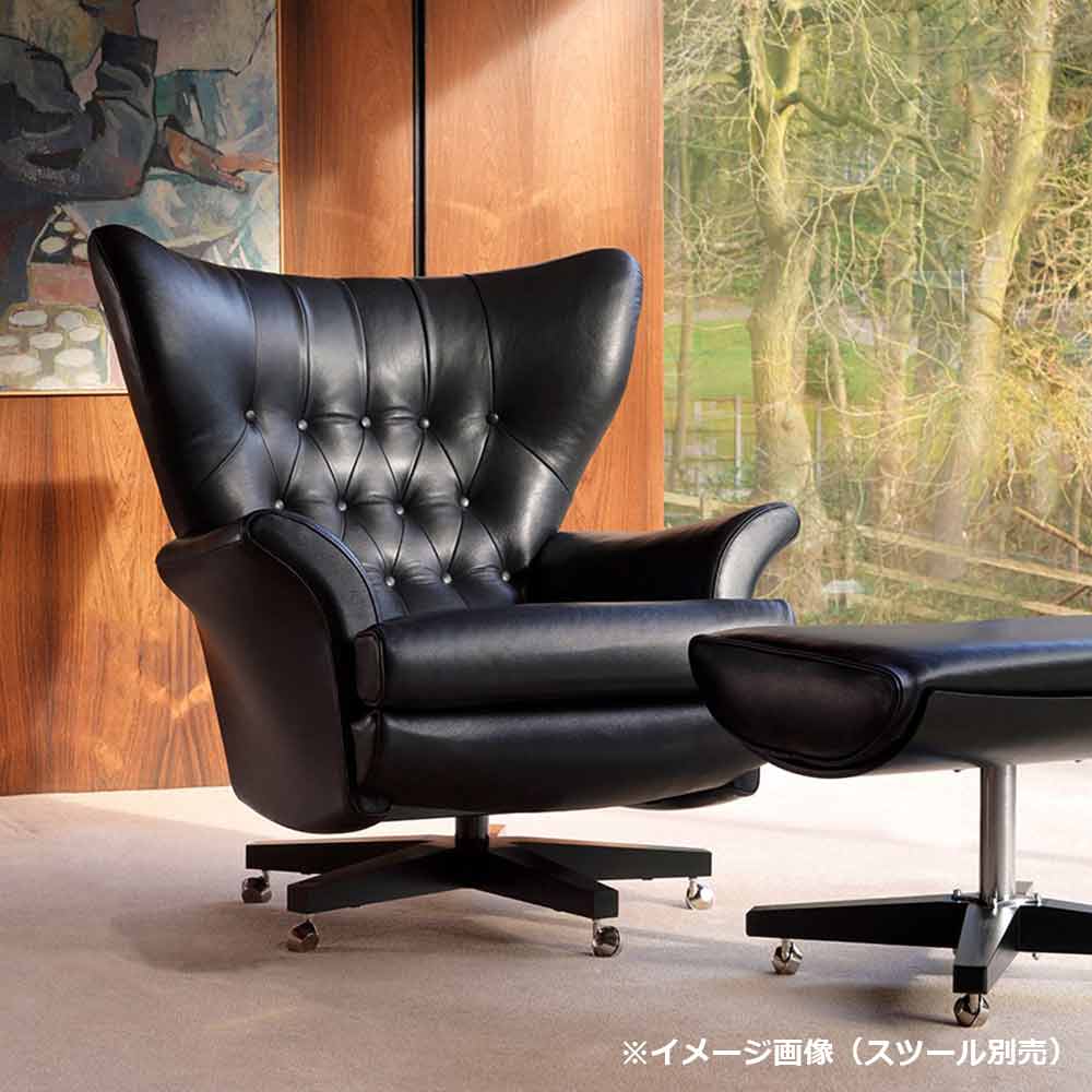 アームチェア「SIXTY TWO 6250」キャスター付 革ブラック | 【公式