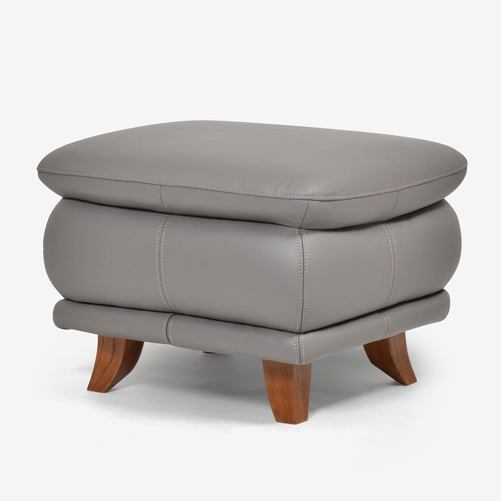 オットマン「オースチンKD」 革#H/S-042E エレファントグレー色 脚部全