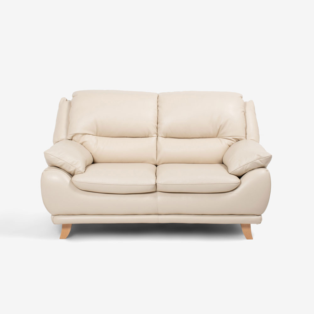 ソファ 2.5人掛け「オースチンKD」幅187cm 革#J/S-862C ビスク色 脚部