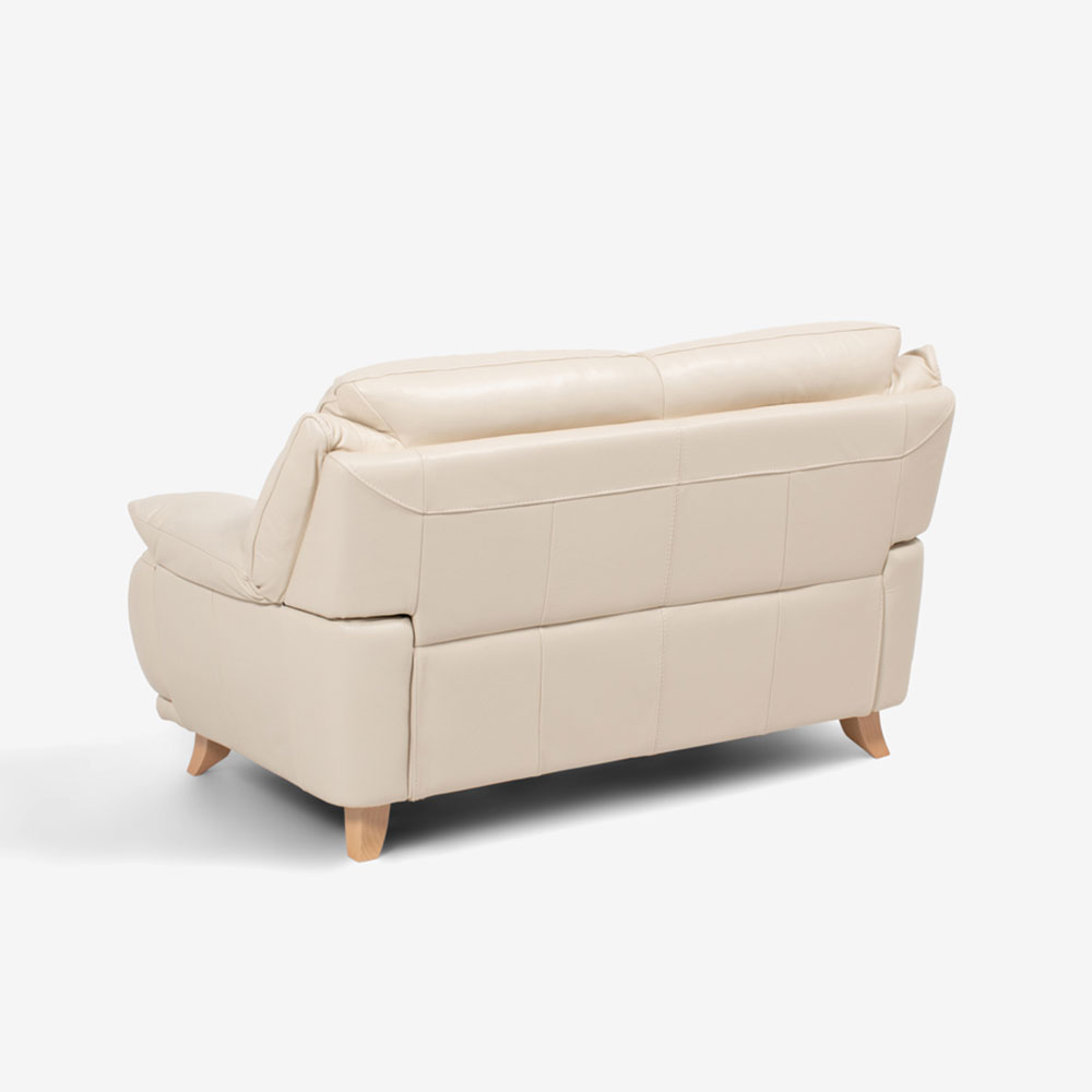 ラブソファ 2人掛け「オースチンKD」幅156cm 革#J/S-862C ビスク色 脚