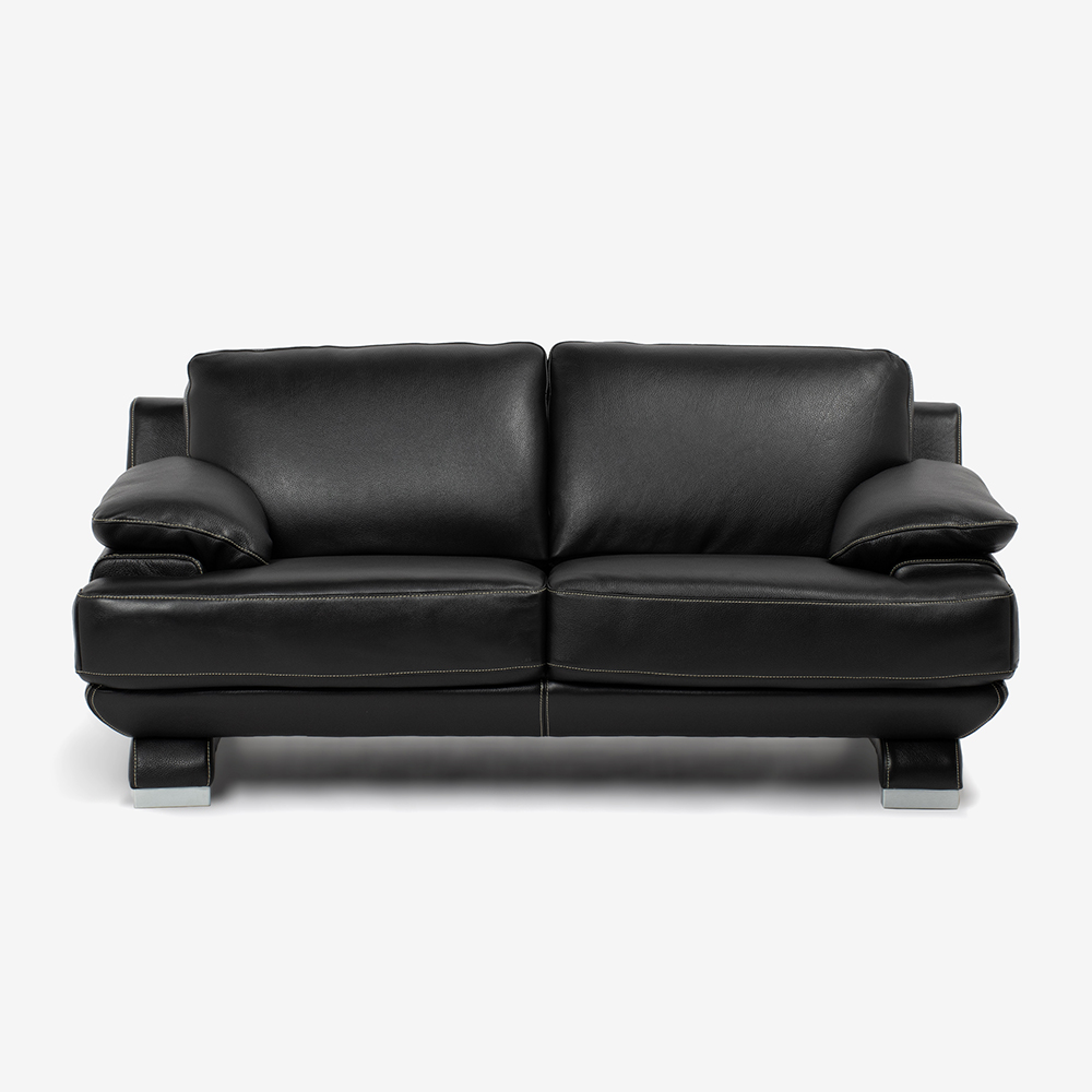 アームチェア 1人掛け「L/S 01（エルエス01）」幅113cm 革ブラック色