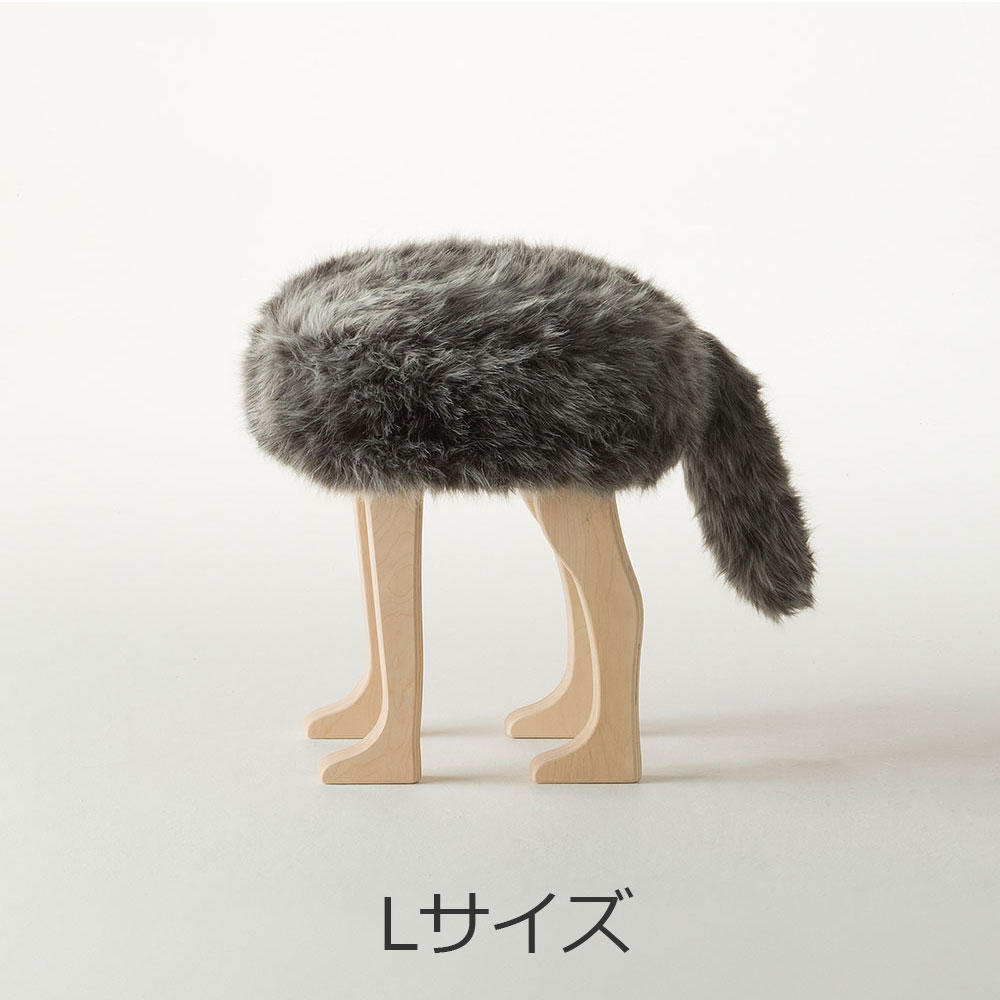 匠工芸 スツール「アニマルスツール」ウルフグレーミックス 全2サイズ