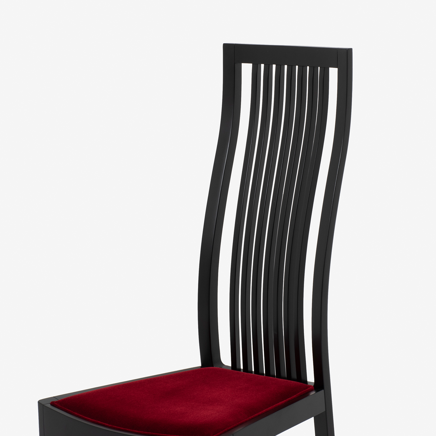 秋田木工 ダイニングチェア「2801」ブナ材ブラック色 張地ベルベット