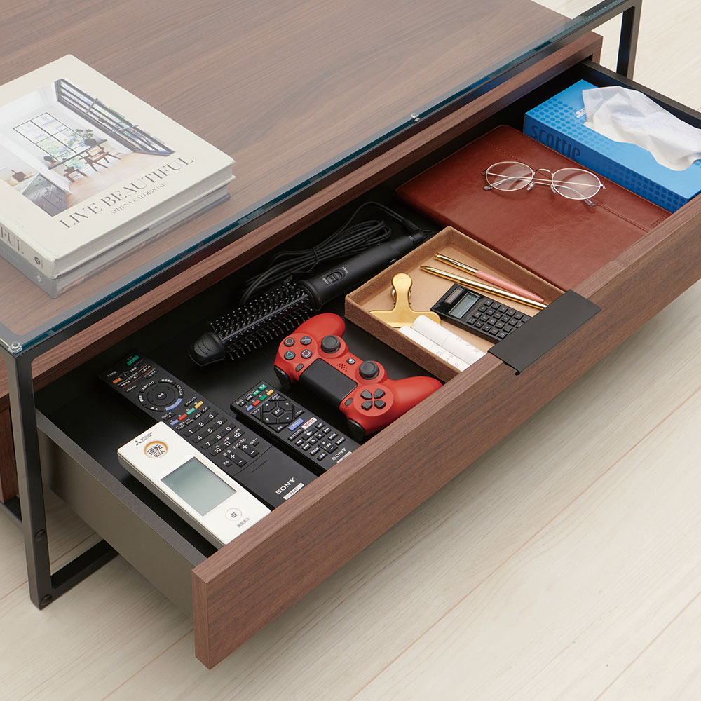 Pamouna（パモウナ）リビングテーブル「IR-W90B」天板セラミカネロ 幅