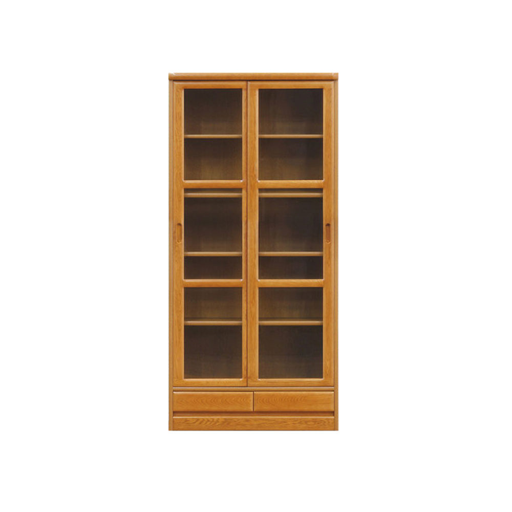 浜本工芸 書棚「No.3600H・No.3608H」引き戸タイプ 幅85.1cm 高さ120cm