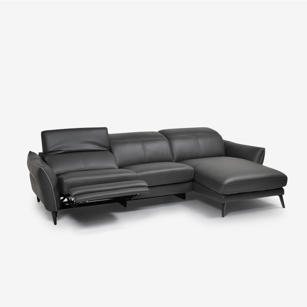 匠大塚電動リクライニングソファ レザー 3人掛けソファ 黒