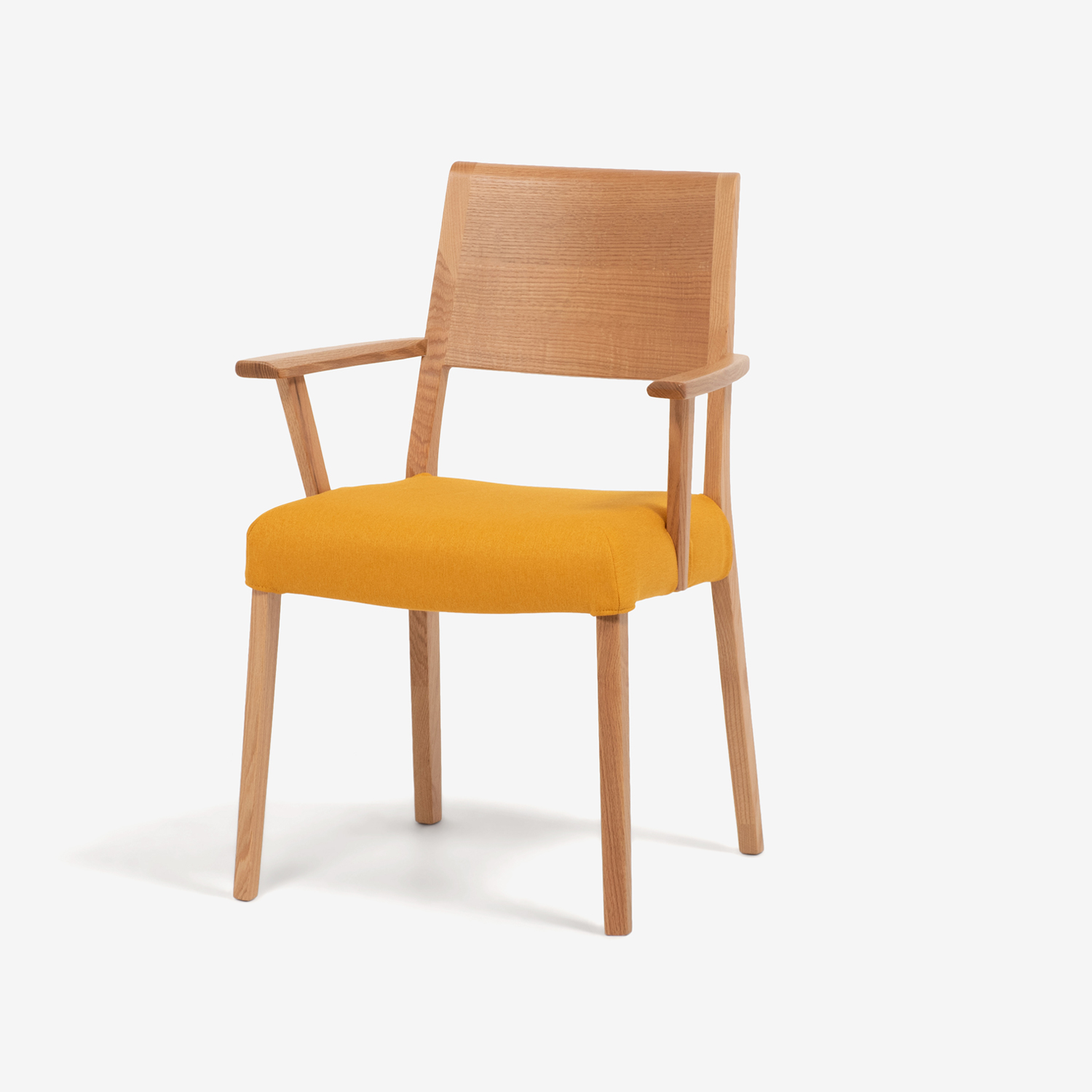 ダイニングチェア（肘付き）「シネマ Bタイプ」レッドオーク材